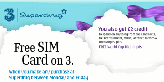 free 3 sim card